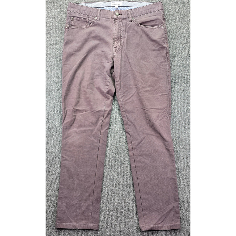 Peter Millar Crown Vintage Pants Mens 34 33x30 Gray Canvas Golf 5 Pocket Stretch